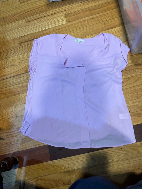 DR2 Tops - DR2 Soft Lavender Short Sleeve V-Neck Blouse